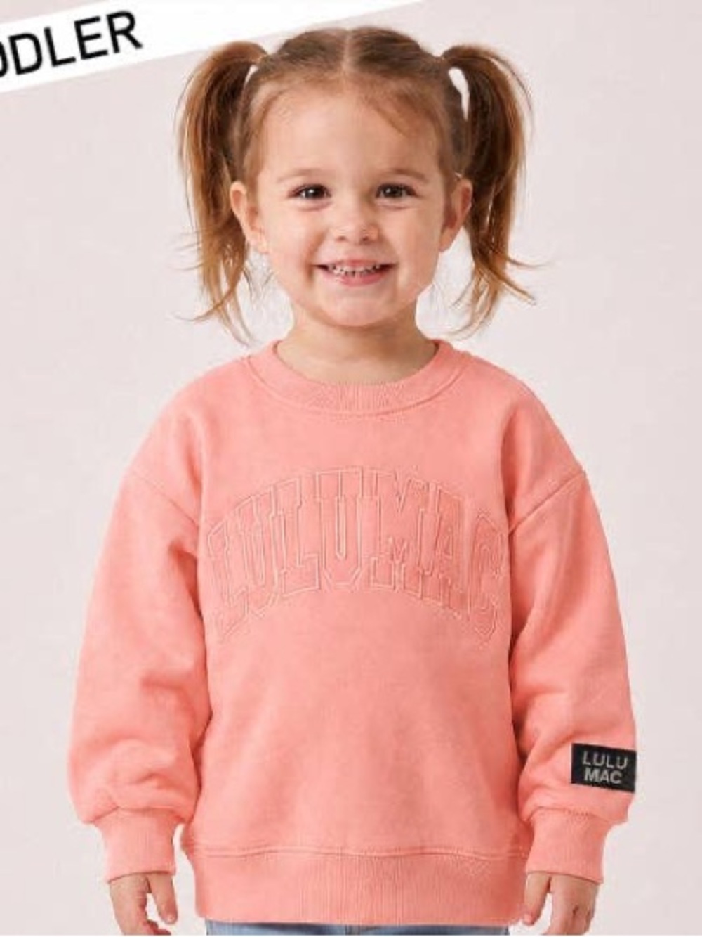 Lulu Mac Peach Toddler Mono Sweatshirt